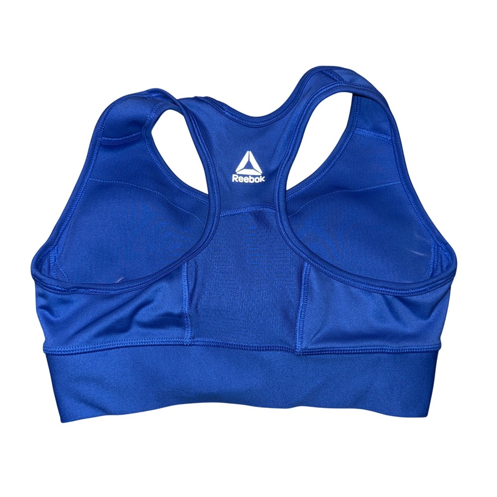 Reebok Speedwick Sports Bra Small Blue Racerback Medium Impact Activewear